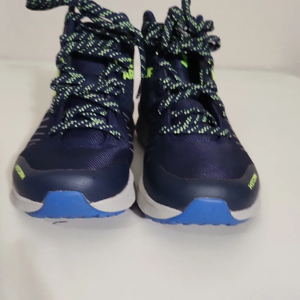 Under Armour Storm Sneakers High-Top Shoes Size 5Y Blue Green Gray